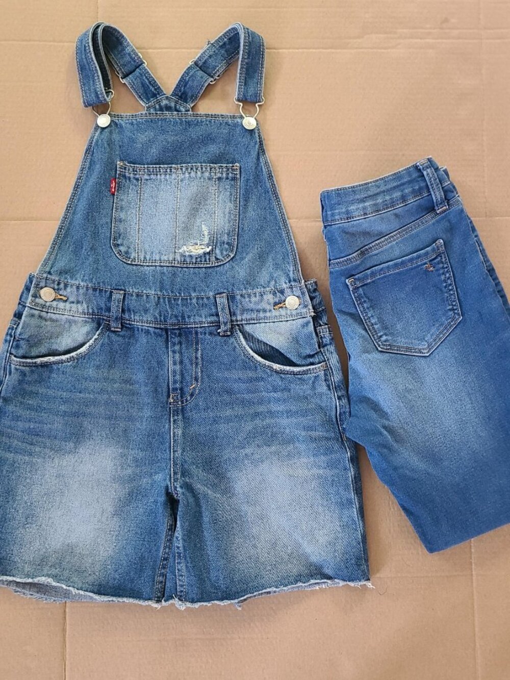 Girls lot Levi's Overall Denim Shorts & True Craft Skinny Jeans Size 12